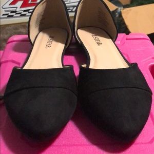 Black Suede Dress Flats